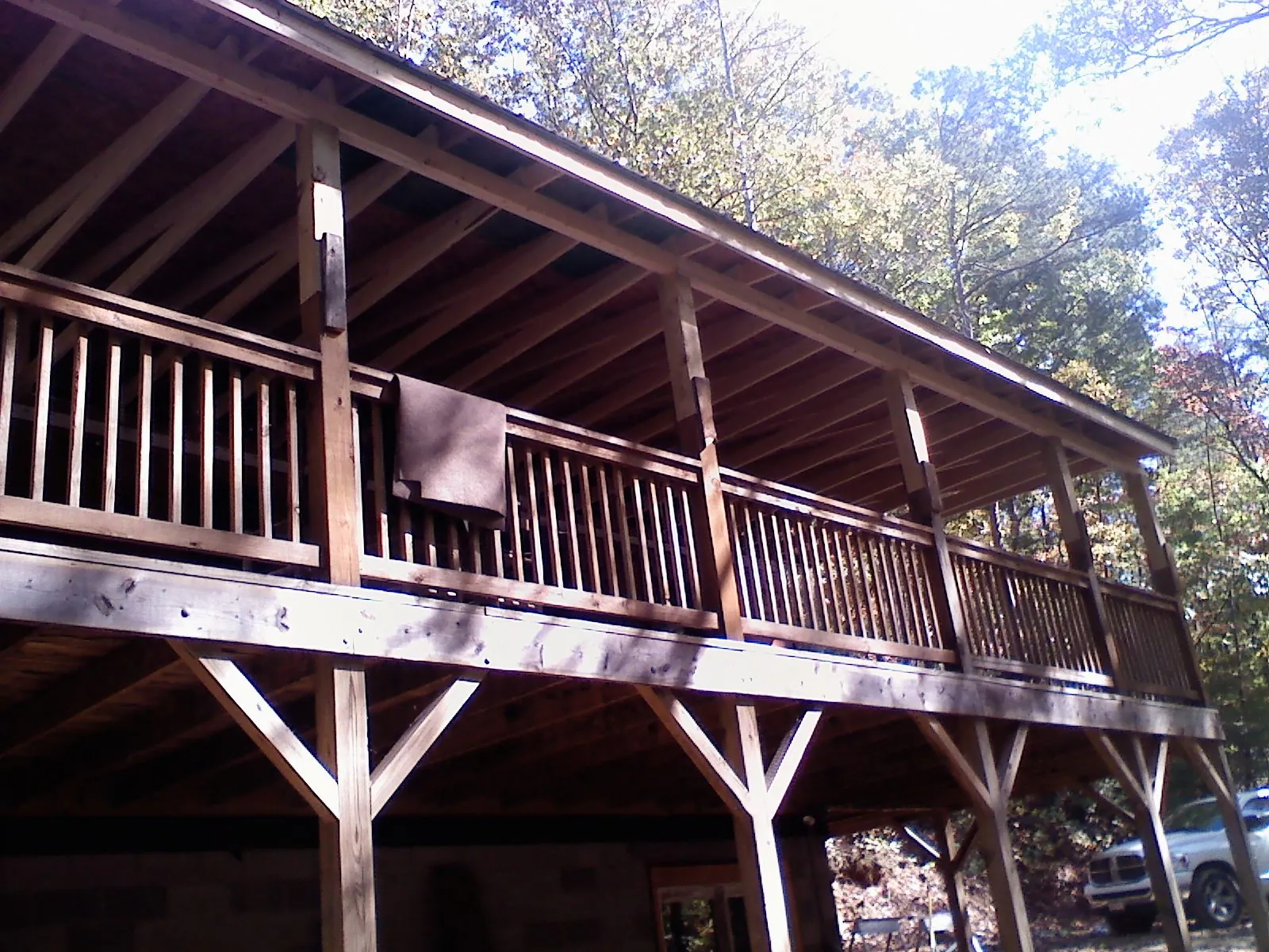 Timber framing under a new elevated porch and deck — Roof Leak Repair in Alamance by Roofing Brothers